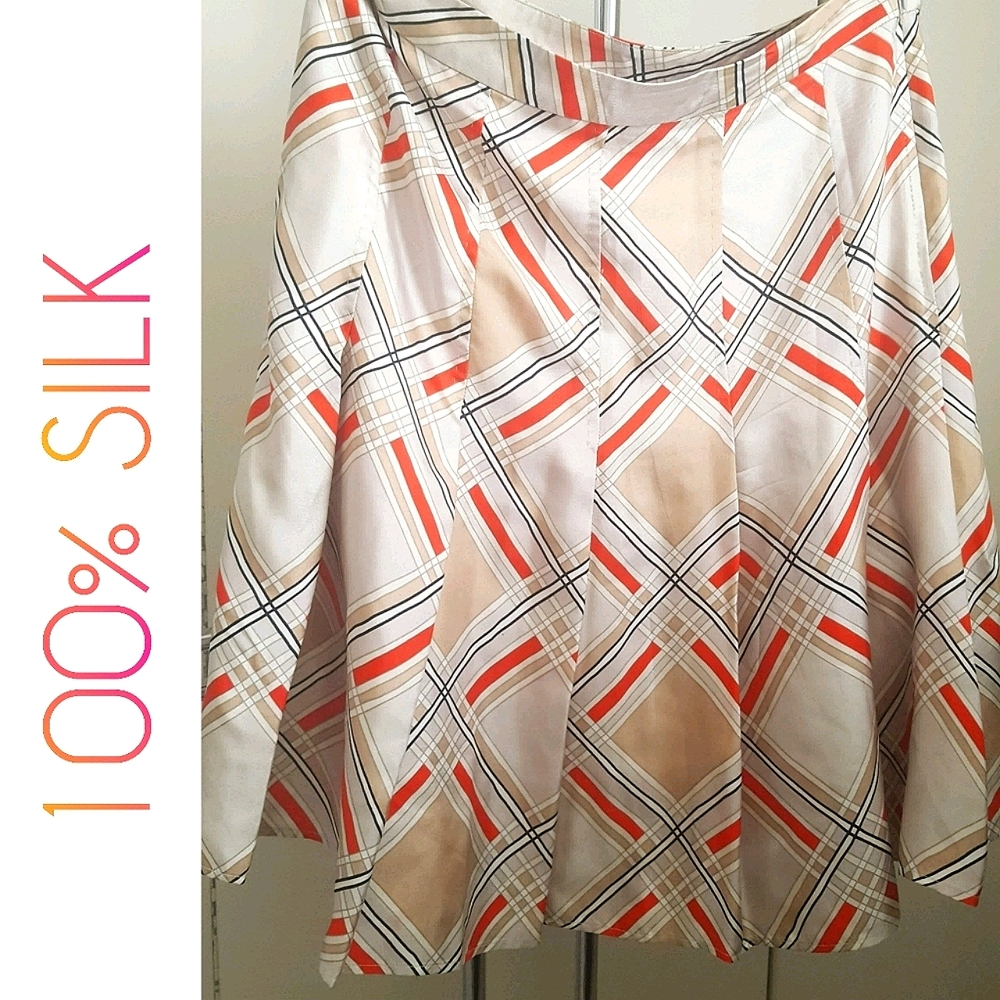 90's-Y2K🔥100% Silk Gap Pleated Skirt| Knee Length